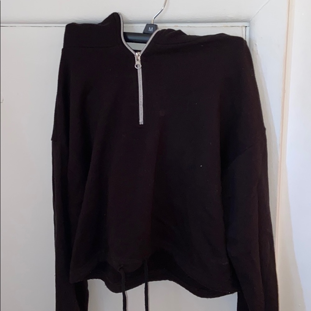 Black Half Zip Hoodie